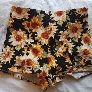 Sunflower High Waist Shorts